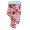RG Ribbon: 2.5" Cottage Roses Wired Ribbon 10 Yards - Light Pink, Red, Green For Bows, Wreaths, Gift Wrap, Crafts and Decorations - Valentine's Day, Spring, Summer